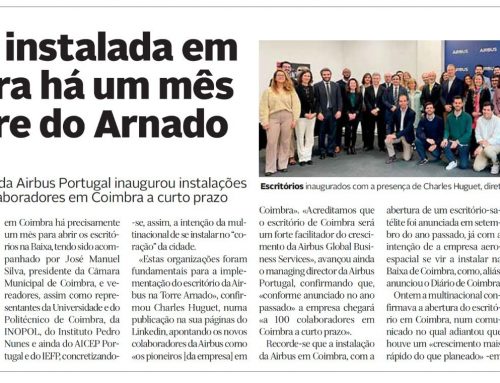 Airbus instalada em Coimbra há um mês na Torre do Arnado